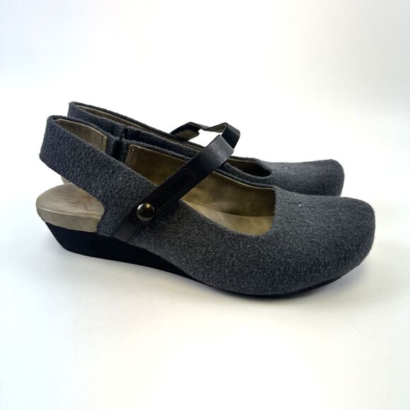 OTBT Springfield Mary Jane Wedge Slingback Gray Close Toe Clog Comfort Women 9.5 - Picture 1 of 14